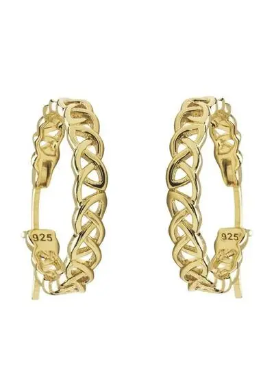 14Ct Gold Vermeil Petite Celtic Knot Hoop Earrings